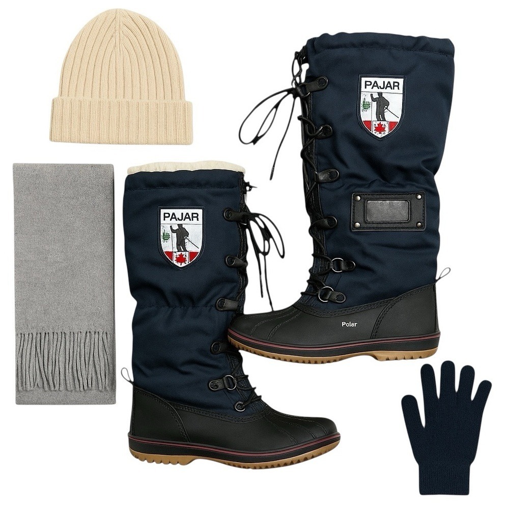Pajar Canada Fleece-Lined Waterproof Winter Boots Women's 6–6.5 Tall Navy EUC - Picture 2 of 13